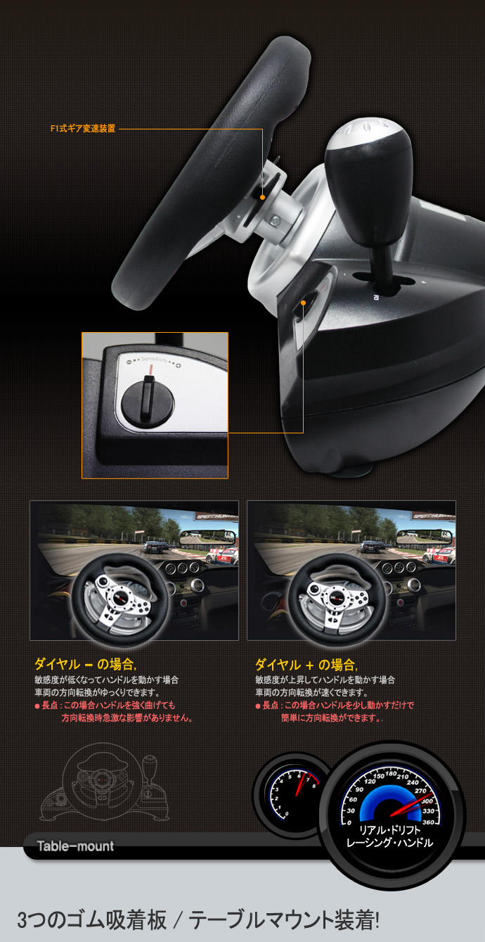 REAL DRIFT レーシングハンドル PS2、PS3、PC対応 Amazon | PS3/PS2/PC用レーシングハンドル『リアルドリフト